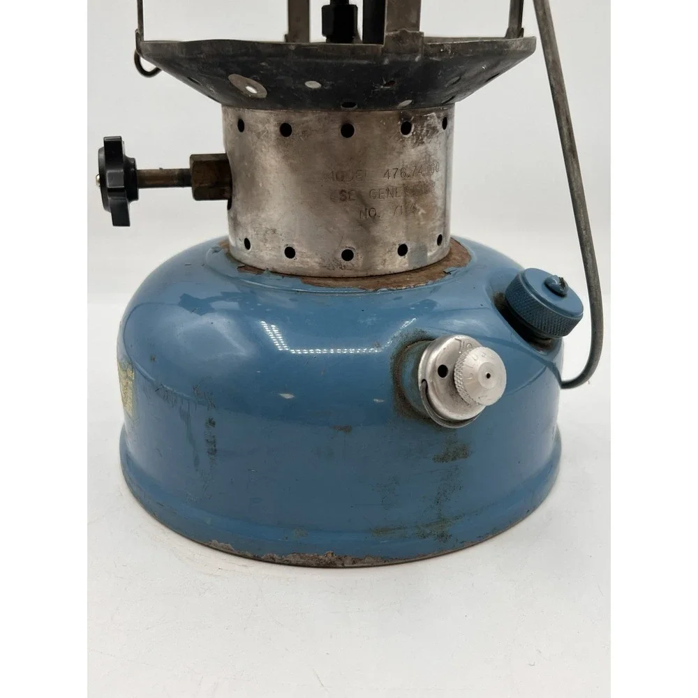 Vtg Sears Roebuck Co Double Mantle Lantern 476.74060 No Glass Blue & Black 1965